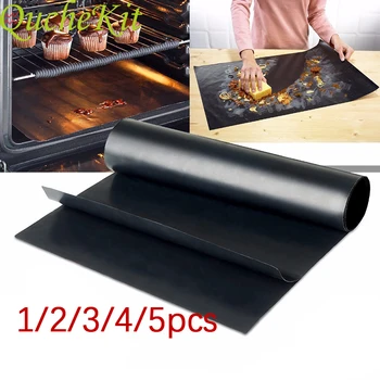 40*50cm Újrafelhasználható tapadásmentes Grill GRILL-Mat Fekete hőálló BBQ Grill Mat PTFE Grill Sütés Hüvelyek Sütő Eszköz