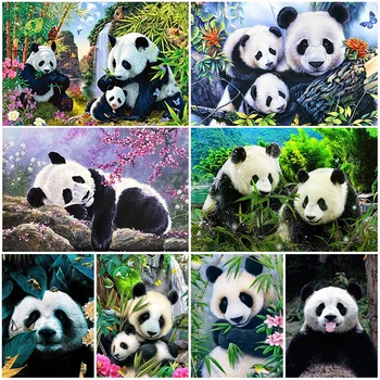 DIY Gyémánt Festmény Állat a Panda Hímzés Mozaik keresztszemes Készletek Teljes Fúró Gyémánt Strassz Kép lakberendezés