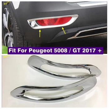 Hátsó Farok Lökhárító Ködlámpa Lámpák Dekor Keret Fedezi Berendezés Alkalmas A Peugeot 5008 / GT 2017 - 2023 Chrome Külső Tartozékok