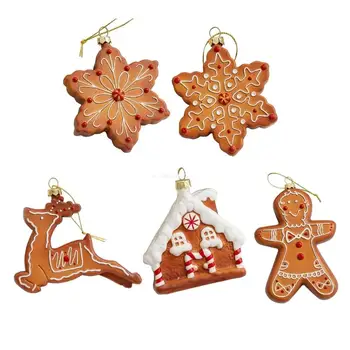Imádnivaló Gingerbread Man Ház Lógó Dísz Gyanta Karácsonyfa Díszítés