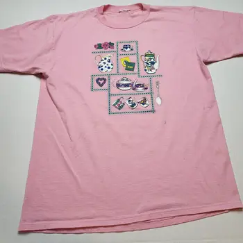 Tea Póló Női XL Rózsaszín Divatos Set 90-es évek F46