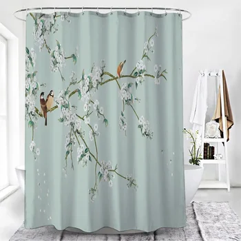 Virág, Madár, zuhanyfüggöny Vízálló Fürdőszoba Dekorációs 3D Nyomtatott Anyag Dekoratív zuhanyfüggöny cortina de la ducha